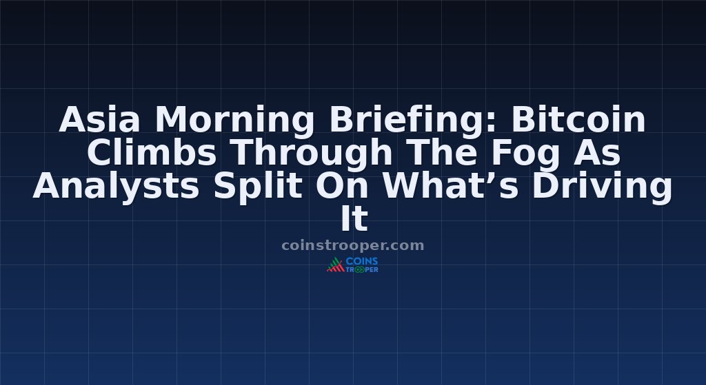 Asia Morning Briefing: Bitcoin Climbs Through The Fog As Analysts Split On What’s Driving It