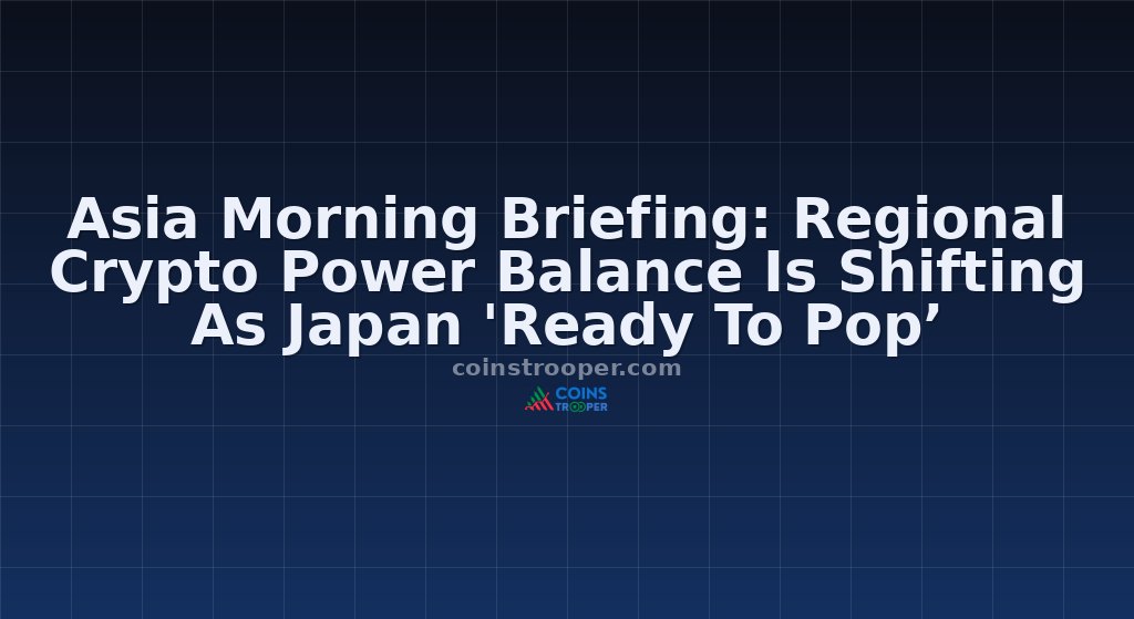 Asia Morning Briefing: Regional Crypto Power Balance Is Shifting As Japan 'Ready To Pop’