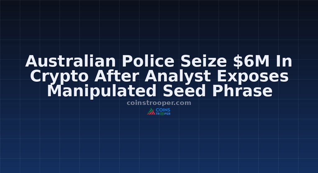 Australian Police Seize $6M In Crypto After Analyst Exposes Manipulated Seed Phrase