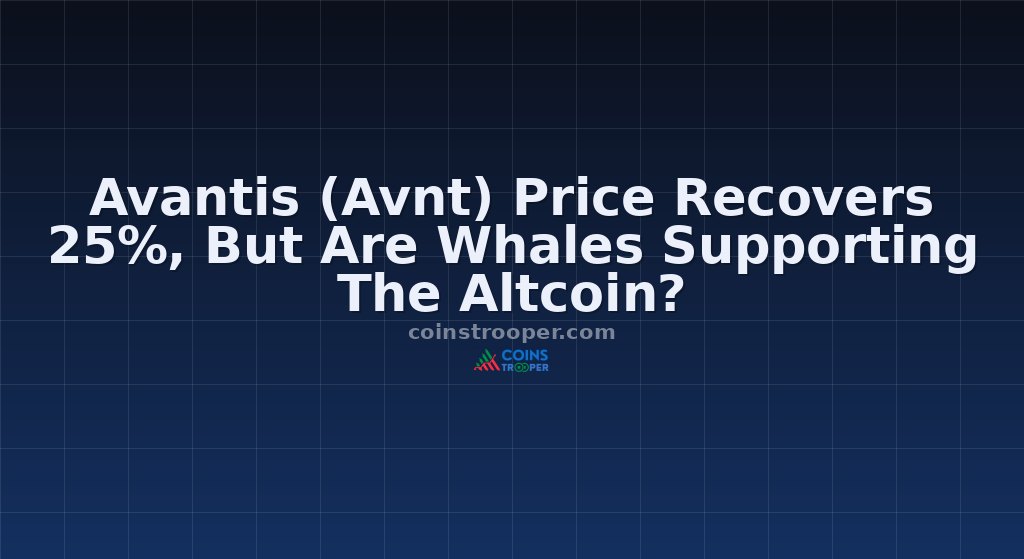 Avantis (Avnt) Price Recovers 25%, But Are Whales Supporting The Altcoin?