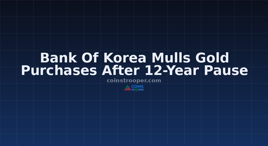 Bank Of Korea Mulls Gold Purchases After 12-Year Pause