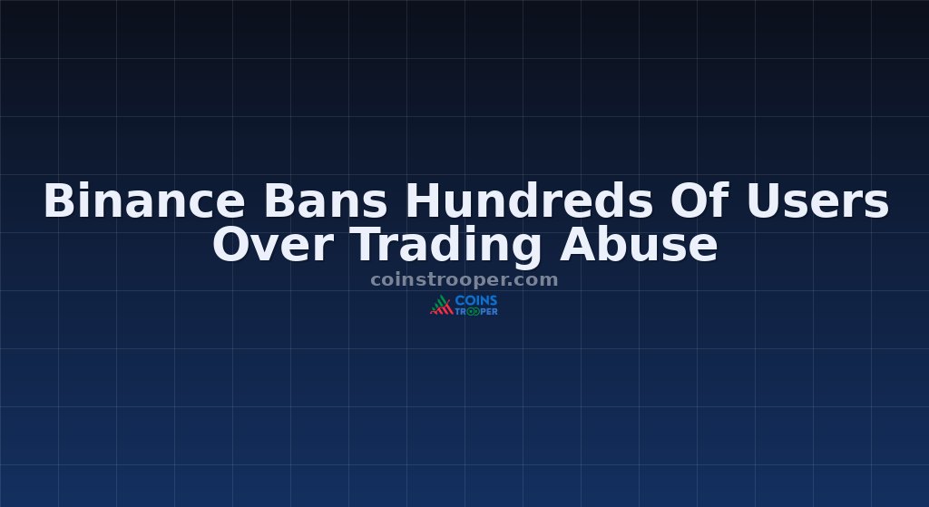 Binance Bans Hundreds Of Users Over Trading Abuse