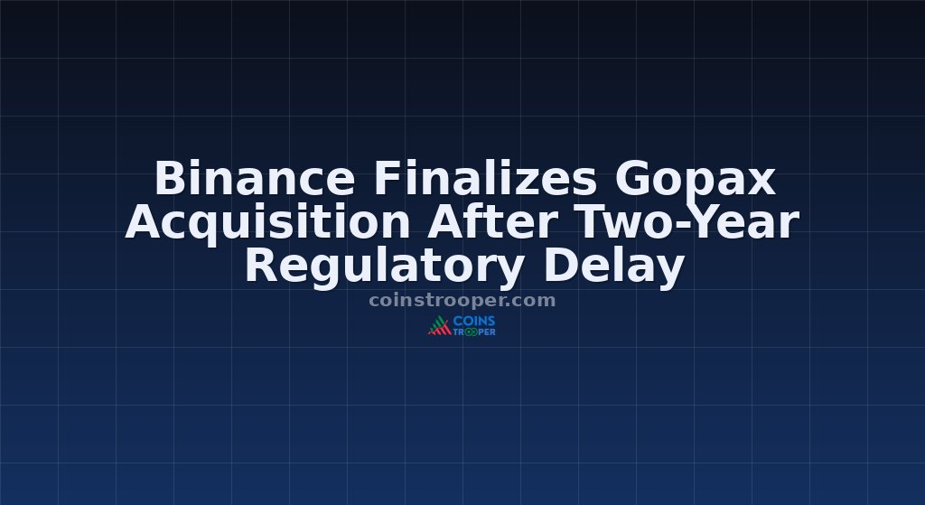 Binance Finalizes Gopax Acquisition After Two-Year Regulatory Delay