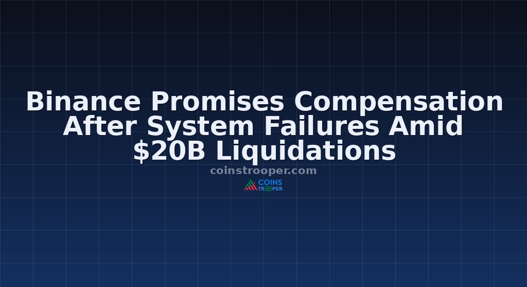 Binance Promises Compensation After System Failures Amid $20B Liquidations