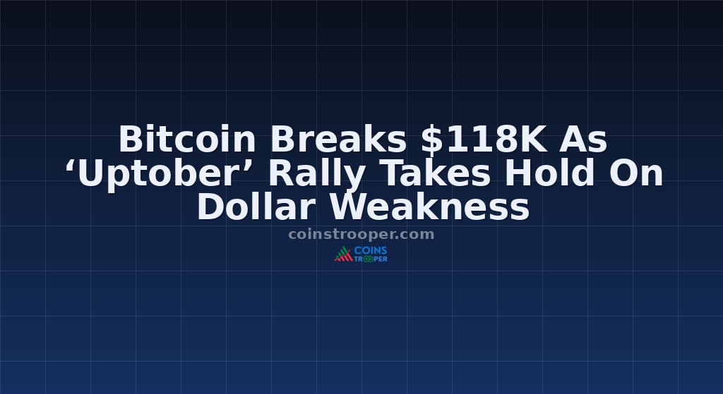 Bitcoin Breaks $118K As ‘Uptober’ Rally Takes Hold On Dollar Weakness
