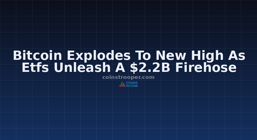 Bitcoin Explodes To New High As Etfs Unleash A $2.2B Firehose
