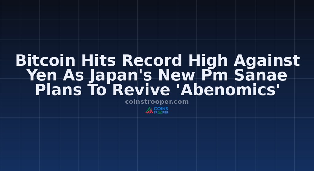 Bitcoin Hits Record High Against Yen As Japan's New Pm Sanae Plans To Revive 'Abenomics'
