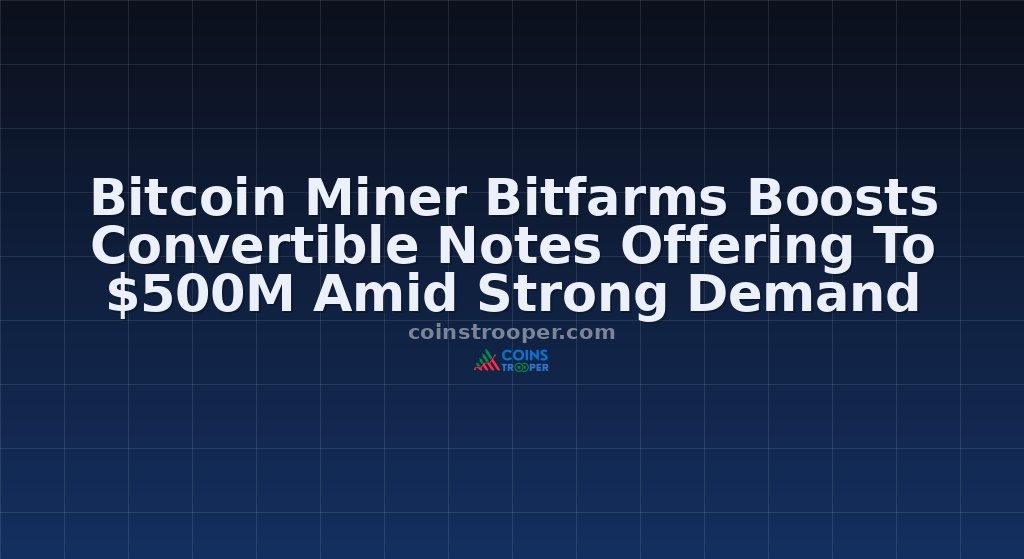 Bitcoin Miner Bitfarms Boosts Convertible Notes Offering To $500M Amid Strong Demand