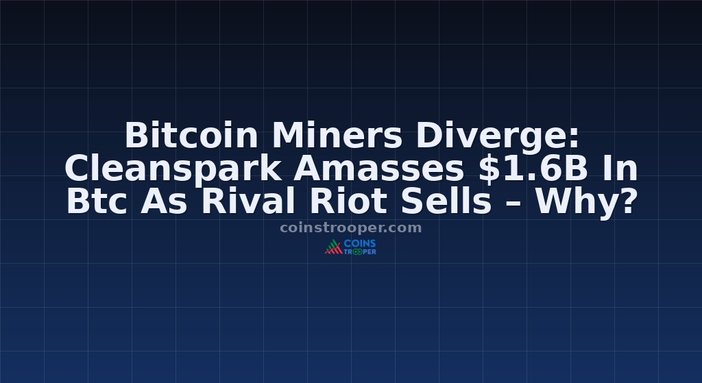 Bitcoin Miners Diverge: Cleanspark Amasses $1.6B In Btc As Rival Riot Sells – Why?
