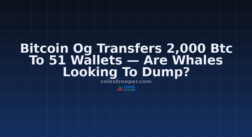 Bitcoin Og Transfers 2,000 Btc To 51 Wallets — Are Whales Looking To Dump?