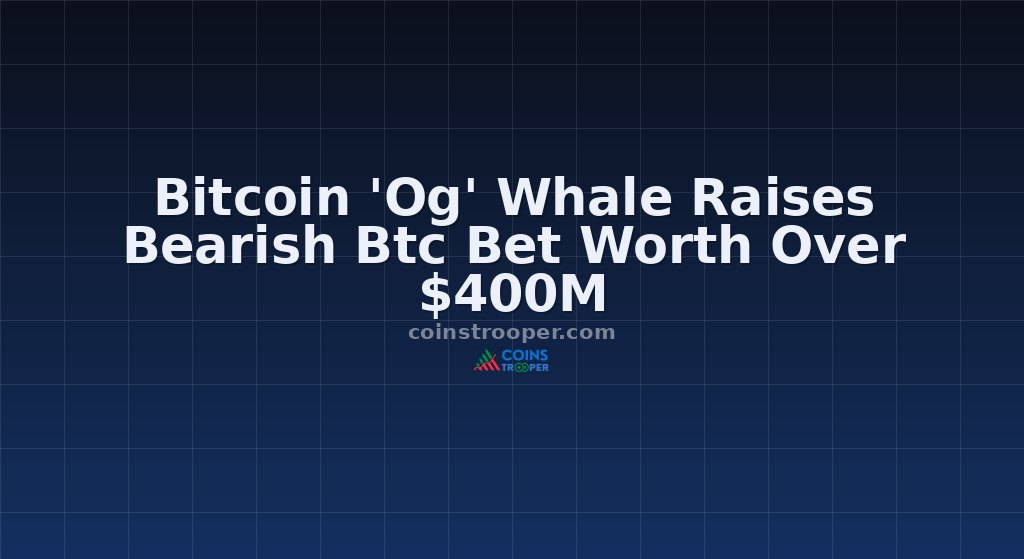 Bitcoin 'Og' Whale Raises Bearish Btc Bet Worth Over $400M