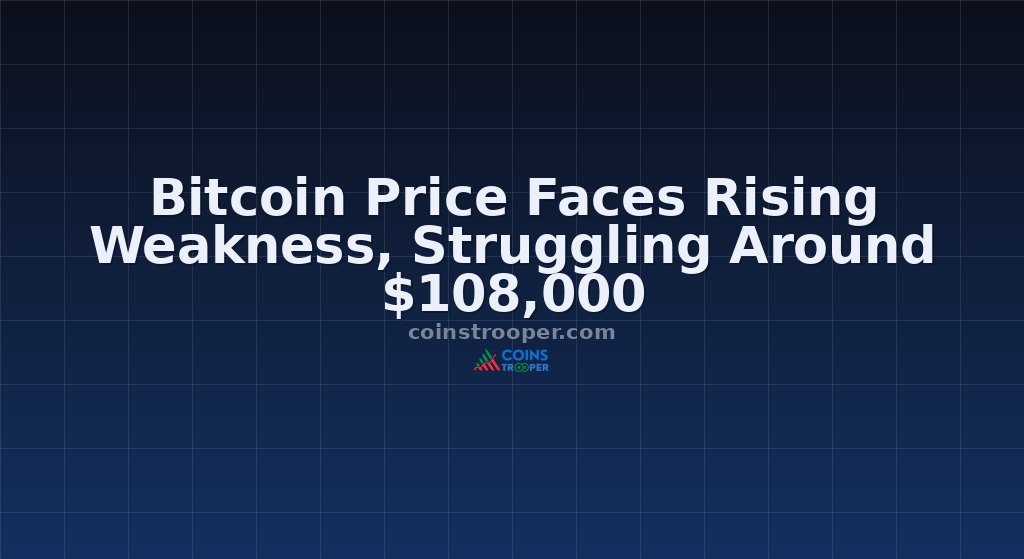 Bitcoin Price Faces Rising Weakness, Struggling Around $108,000