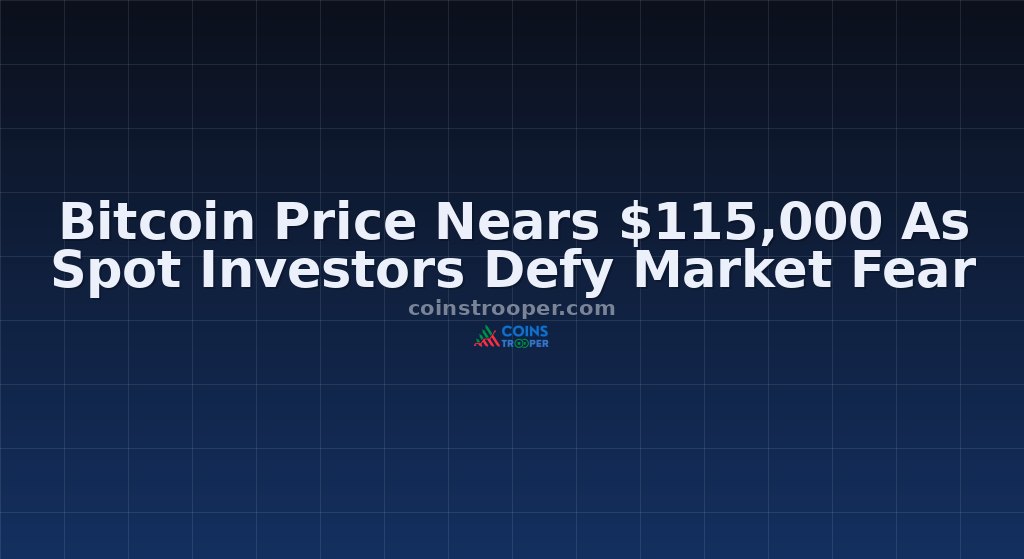 Bitcoin Price Nears $115,000 As Spot Investors Defy Market Fear
