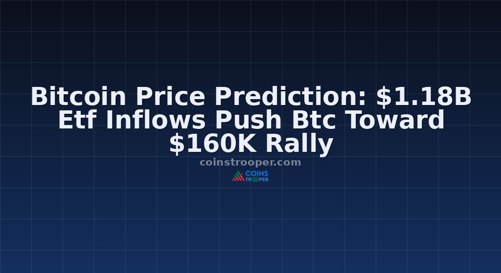 Bitcoin Price Prediction: $1.18B Etf Inflows Push Btc Toward $160K Rally