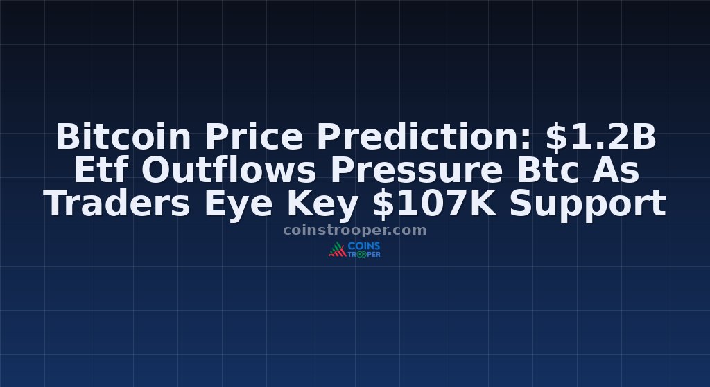 Bitcoin Price Prediction: $1.2B Etf Outflows Pressure Btc As Traders Eye Key $107K Support
