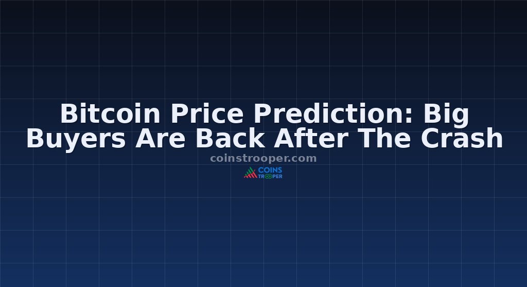 Bitcoin Price Prediction: Big Buyers Are Back After The Crash