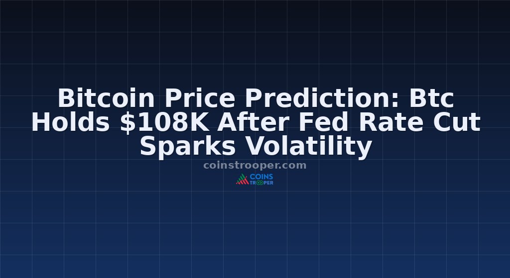 Bitcoin Price Prediction: Btc Holds $108K After Fed Rate Cut Sparks Volatility