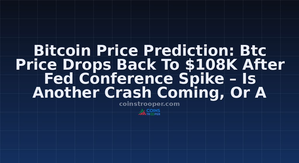 Bitcoin Price Prediction: Btc Price Drops Back To $108K After Fed Conference Spike – Is Another Crash Coming, Or A New Ath?