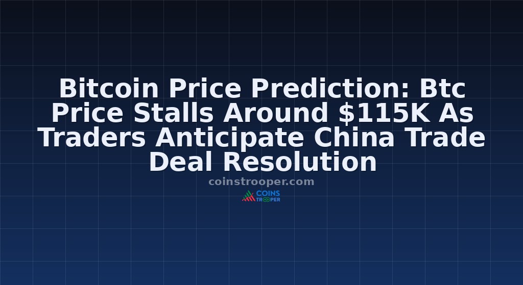 Bitcoin Price Prediction: Btc Price Stalls Around $115K As Traders Anticipate China Trade Deal Resolution