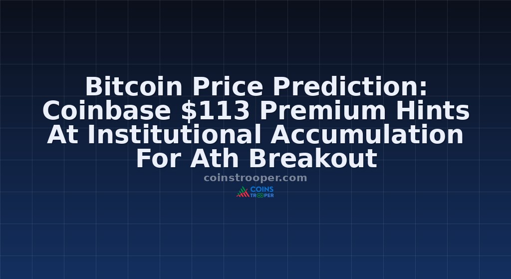 Bitcoin Price Prediction: Coinbase $113 Premium Hints At Institutional Accumulation For Ath Breakout
