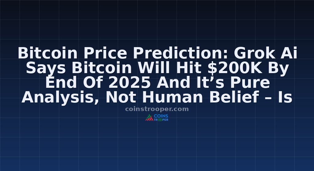 Bitcoin Price Prediction: Grok Ai Says Bitcoin Will Hit $200K By End Of 2025 And It’s Pure Analysis, Not Human Belief – Is This Really Possible?