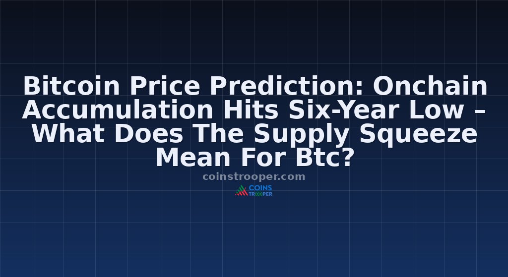 Bitcoin Price Prediction: Onchain Accumulation Hits Six-Year Low – What Does The Supply Squeeze Mean For Btc?