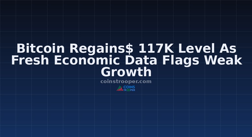 Bitcoin Regains$ 117K Level As Fresh Economic Data Flags Weak Growth