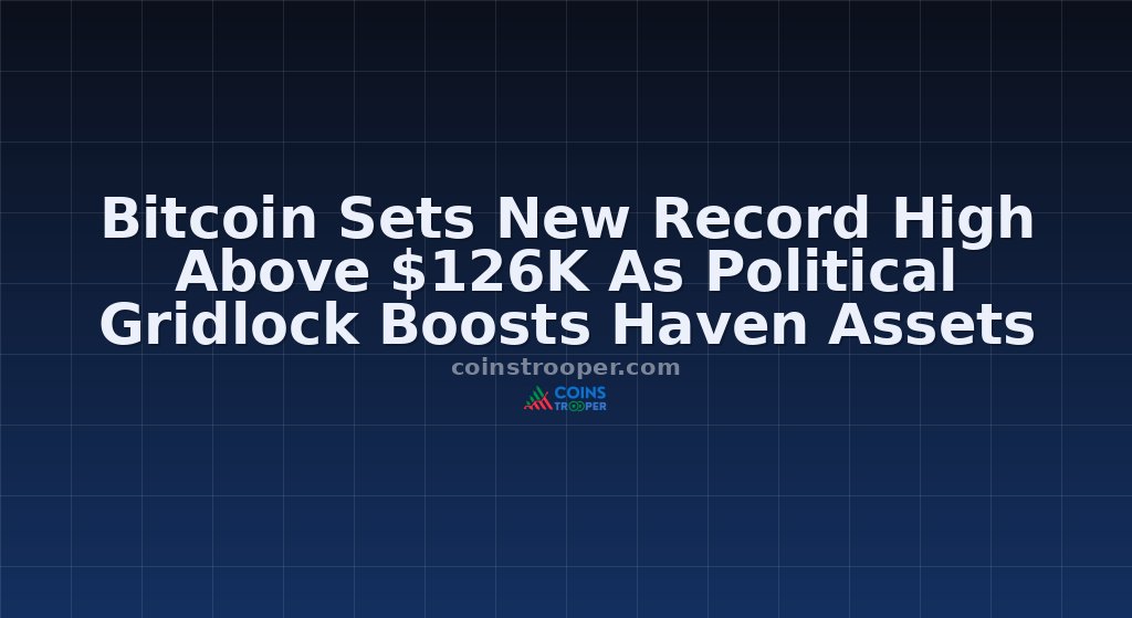 Bitcoin Sets New Record High Above $126K As Political Gridlock Boosts Haven Assets