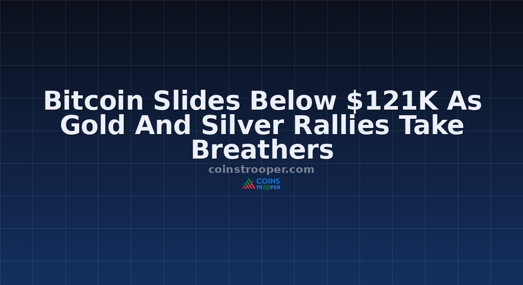 Bitcoin Slides Below $121K As Gold And Silver Rallies Take Breathers