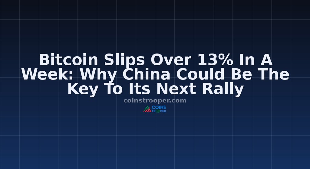 Bitcoin Slips Over 13% In A Week: Why China Could Be The Key To Its Next Rally
