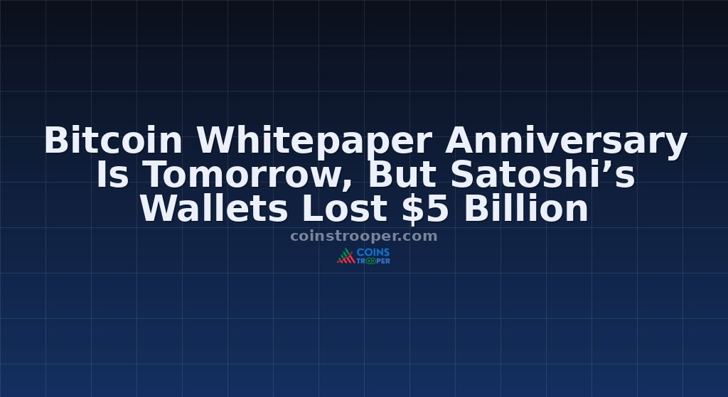 Bitcoin Whitepaper Anniversary Is Tomorrow, But Satoshi’s Wallets Lost $5 Billion