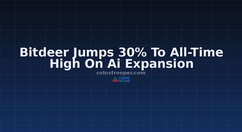 Bitdeer Jumps 30% To All-Time High On Ai Expansion