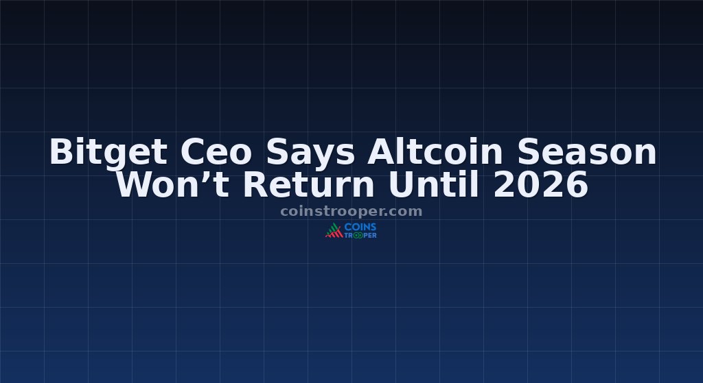Bitget Ceo Says Altcoin Season Won’t Return Until 2026