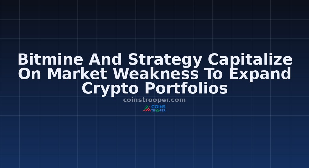 Bitmine And Strategy Capitalize On Market Weakness To Expand Crypto Portfolios