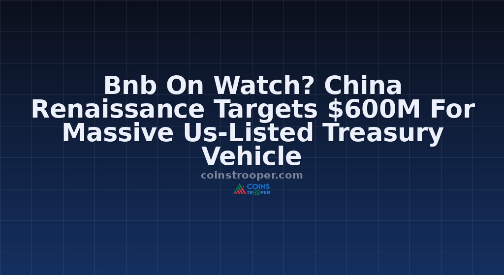 Bnb On Watch? China Renaissance Targets $600M For Massive Us-Listed Treasury Vehicle