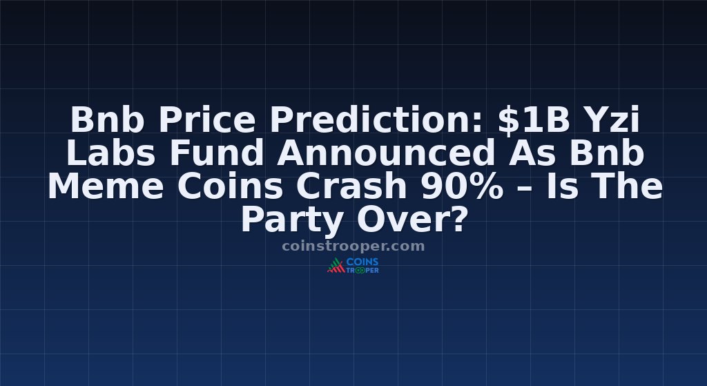 Bnb Price Prediction: $1B Yzi Labs Fund Announced As Bnb Meme Coins Crash 90% – Is The Party Over?