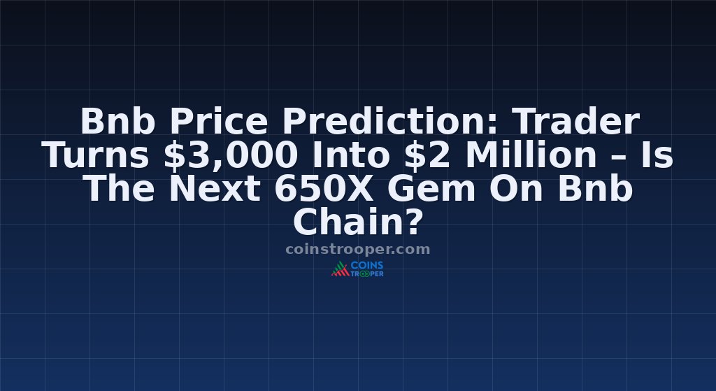 Bnb Price Prediction: Trader Turns $3,000 Into $2 Million – Is The Next 650X Gem On Bnb Chain?