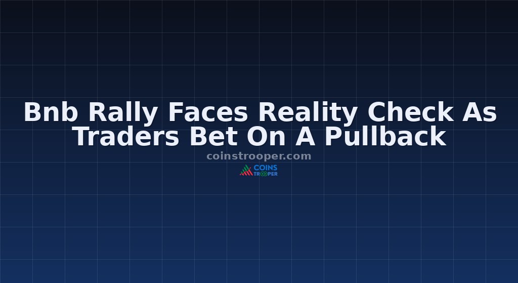 Bnb Rally Faces Reality Check As Traders Bet On A Pullback