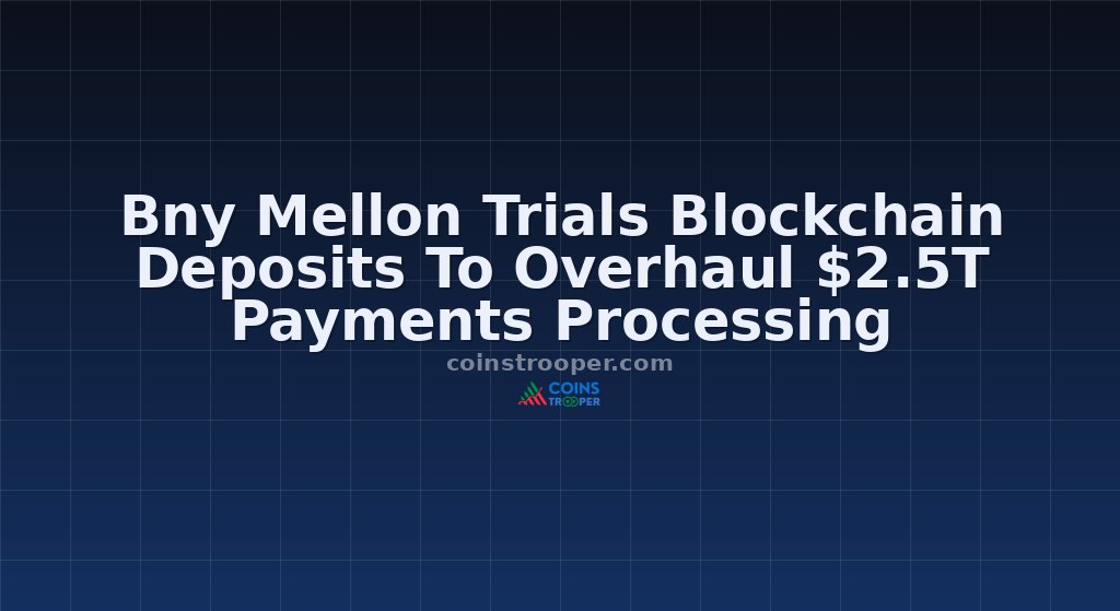 Bny Mellon Trials Blockchain Deposits To Overhaul $2.5T Payments Processing