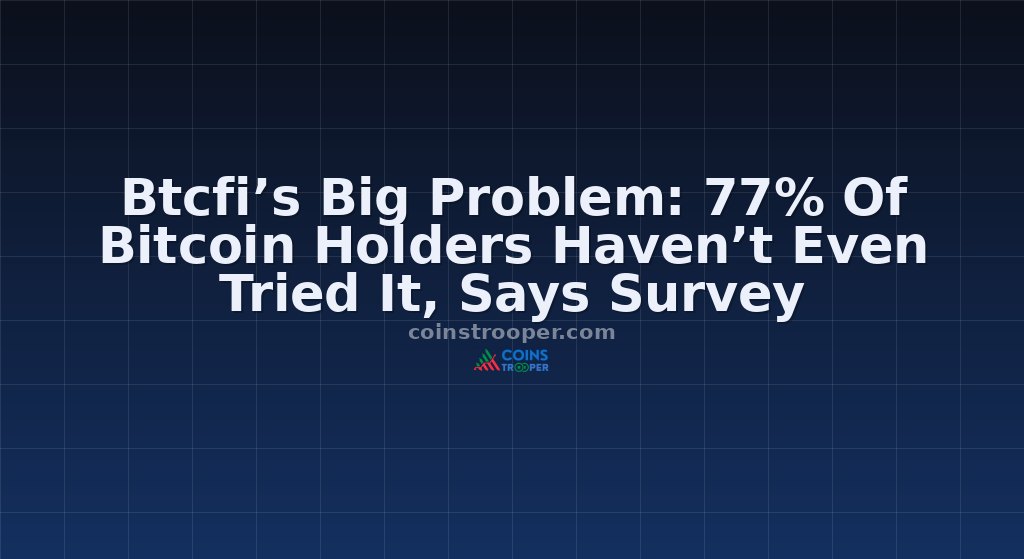 Btcfi’s Big Problem: 77% Of Bitcoin Holders Haven’t Even Tried It, Says Survey