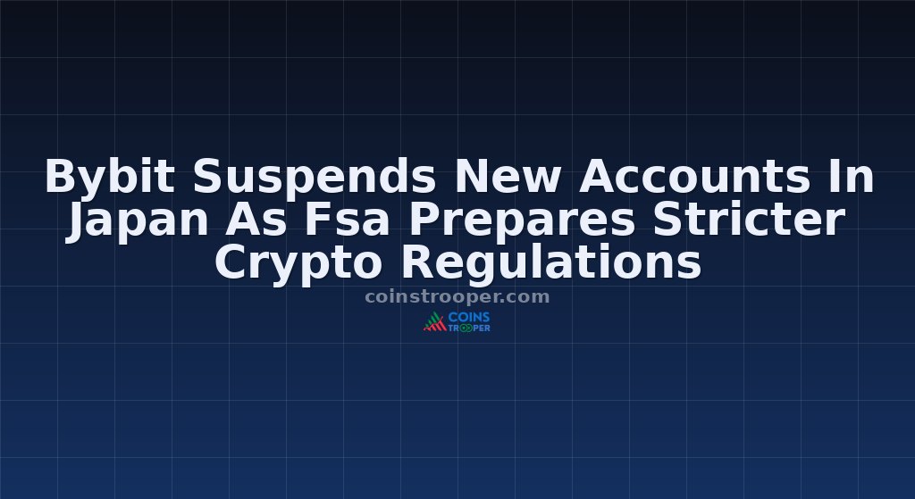 Bybit Suspends New Accounts In Japan As Fsa Prepares Stricter Crypto Regulations