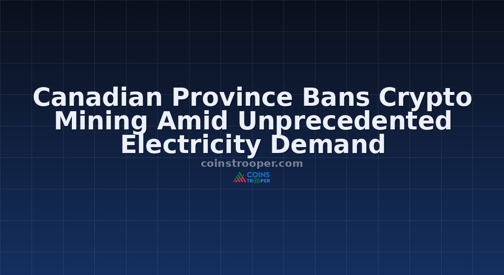 Canadian Province Bans Crypto Mining Amid Unprecedented Electricity Demand