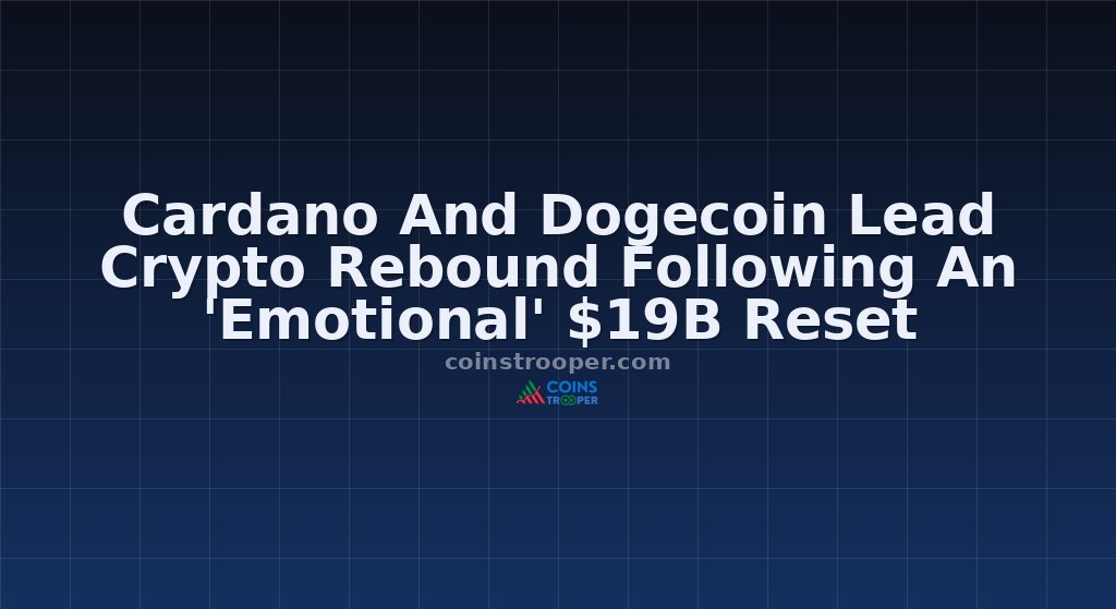 Cardano And Dogecoin Lead Crypto Rebound Following An 'Emotional' $19B Reset