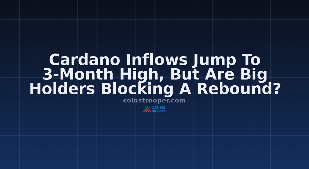 Cardano Inflows Jump To 3-Month High, But Are Big Holders Blocking A Rebound?