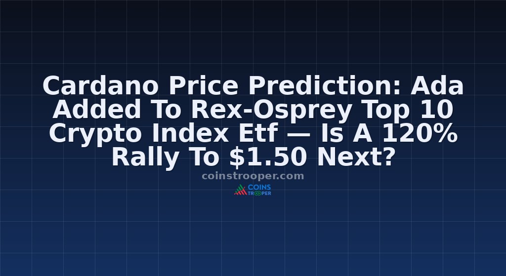 Cardano Price Prediction: Ada Added To Rex-Osprey Top 10 Crypto Index Etf — Is A 120% Rally To $1.50 Next?