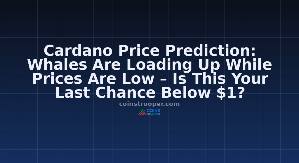 Cardano Price Prediction: Whales Are Loading Up While Prices Are Low – Is This Your Last Chance Below $1?