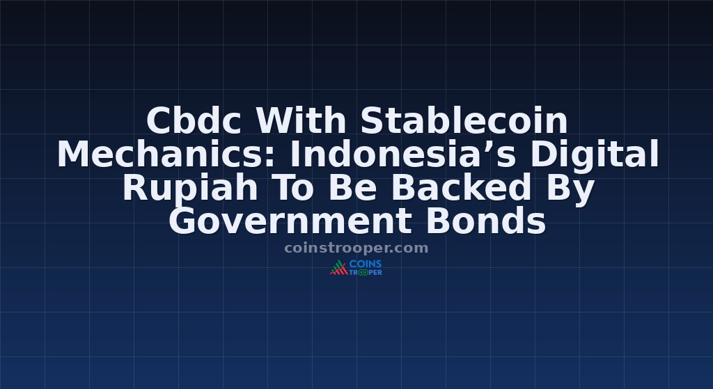 Cbdc With Stablecoin Mechanics: Indonesia’s Digital Rupiah To Be Backed By Government Bonds