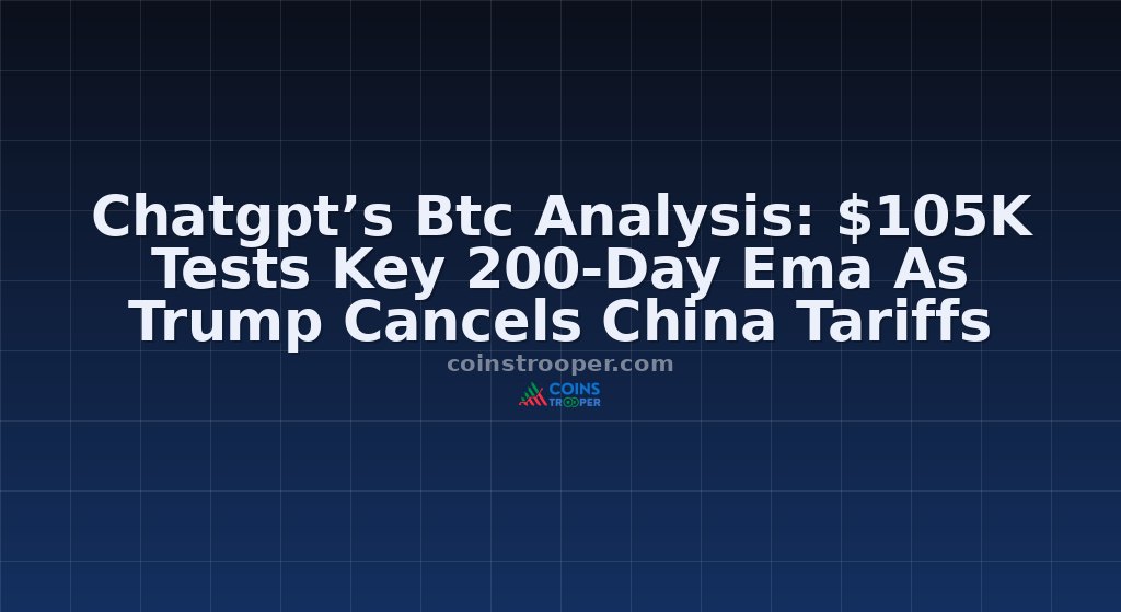 Chatgpt’s Btc Analysis: $105K Tests Key 200-Day Ema As Trump Cancels China Tariffs