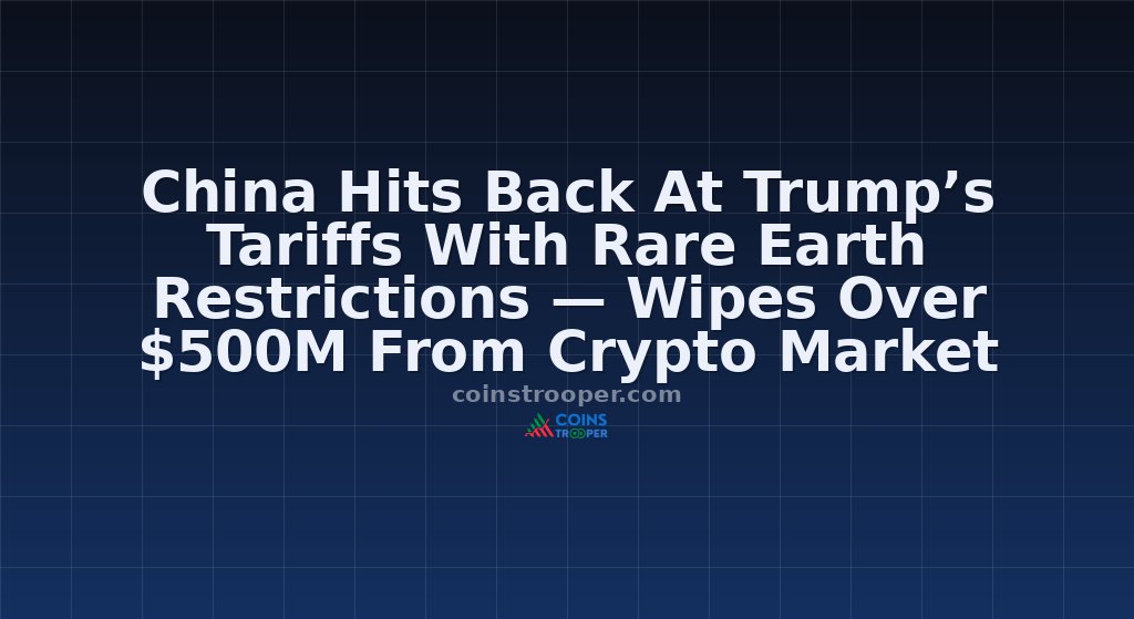 China Hits Back At Trump’s Tariffs With Rare Earth Restrictions — Wipes Over $500M From Crypto Market
