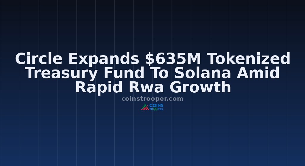 Circle Expands $635M Tokenized Treasury Fund To Solana Amid Rapid Rwa Growth